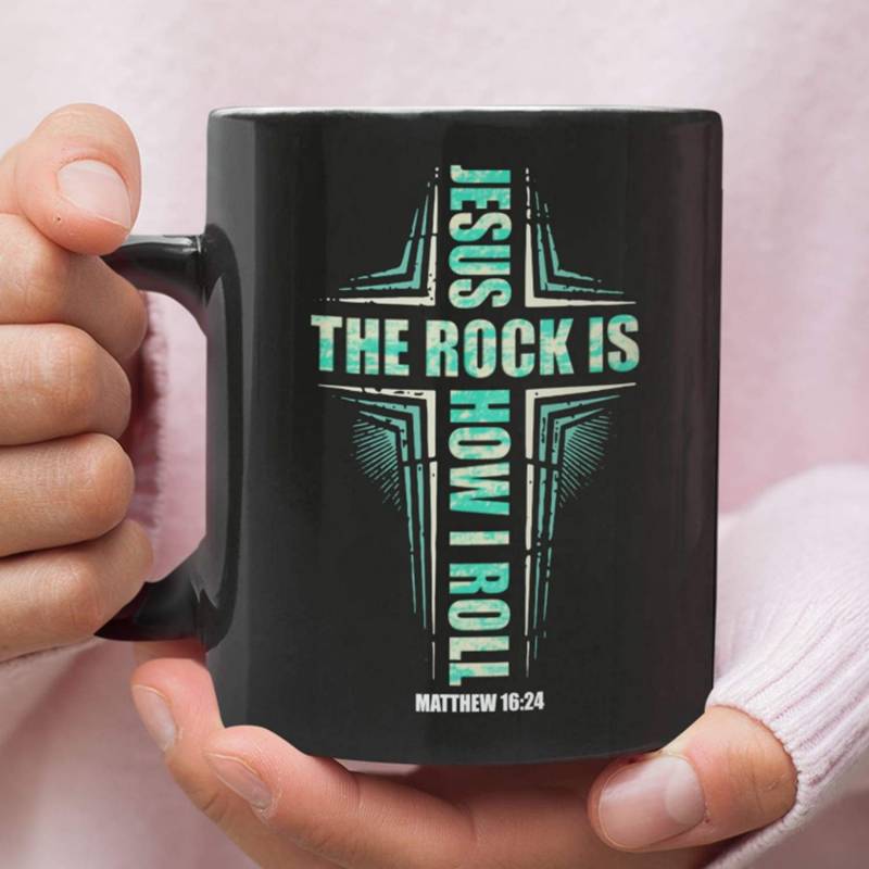 Jesus the rock is how I roll coffee mug