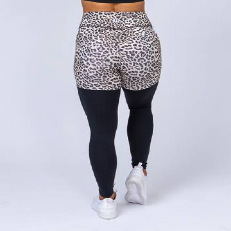 TWO TONE SCRUNCH LEGGINGS – YELLOW LEOPARD / BLACK