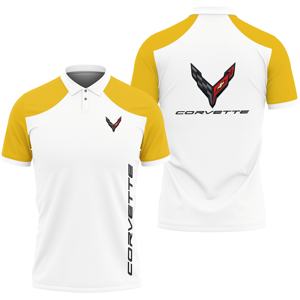 3D Printed Chevrolet Corvette c8 NCT-HT Polo Shirt Ver 1 (Yellow)