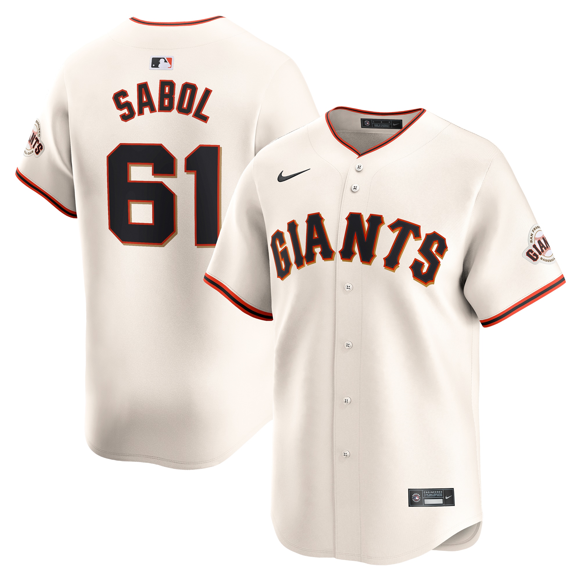 Blake Sabol San Francisco Giants Home Limited Player Jersey – Cream