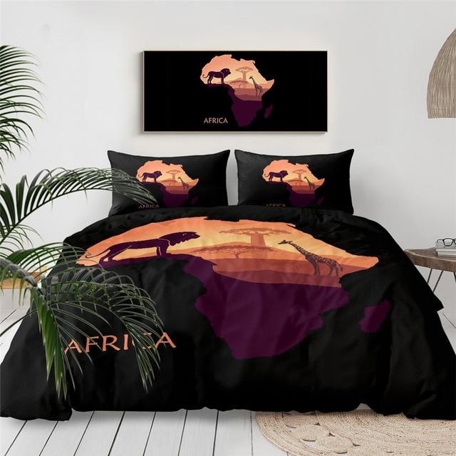 African Lion 3 Pieces Quilted Comforter Set