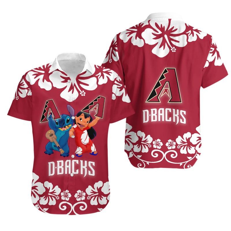 Topsportee Arizona Diamondbacks Lilo & Stitch Limited Edition Hawaiian Shirt And Shorts Summer Collection Size S-5Xl Nla006033