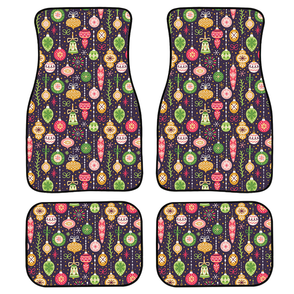 Christmas Baubles Pattern Print Front And Back Car Floor Mats, Front Car Mat