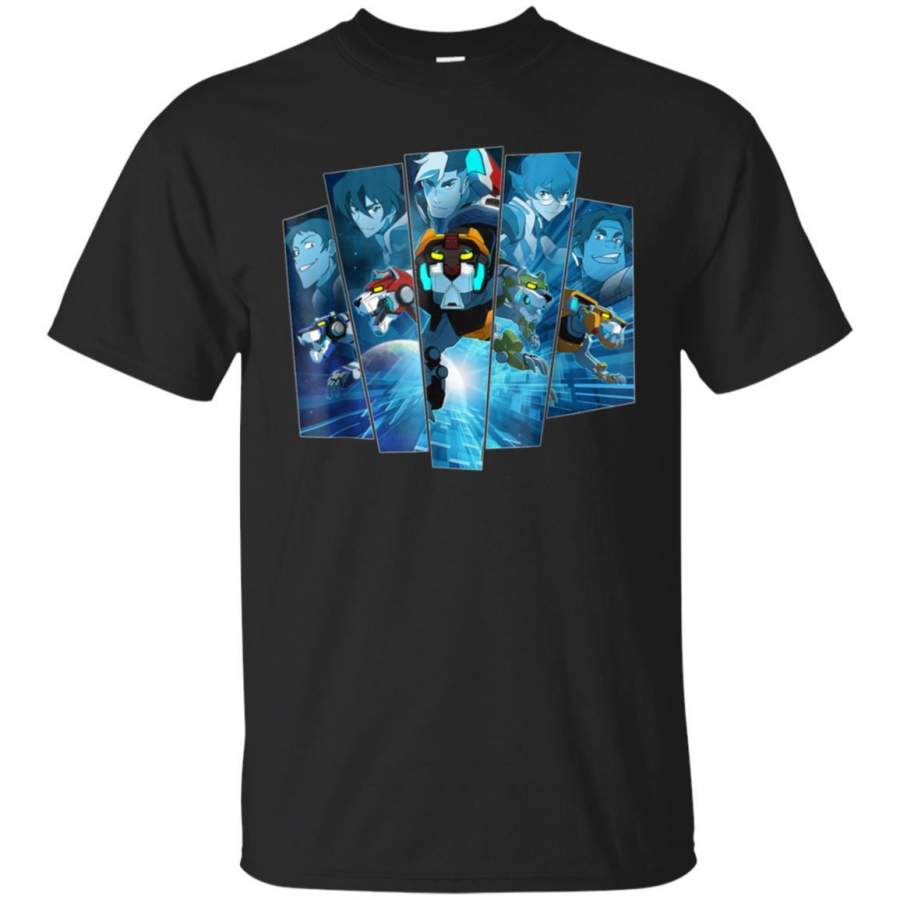 Voltron Legendary Defender 5 Lions in Blue Hue T-Shirt