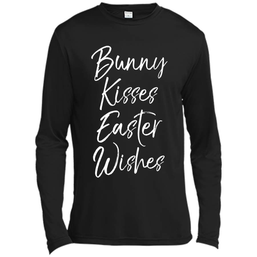 Bunny Kisses Easter Wishes Shirt Fun Cute Easter Shirt Long Sleeve Moisture Absorbing Shirt