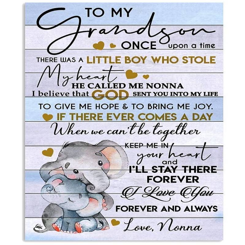 Lovely Elephant Messages For Grandson From Nonna With Love Vertical Poster