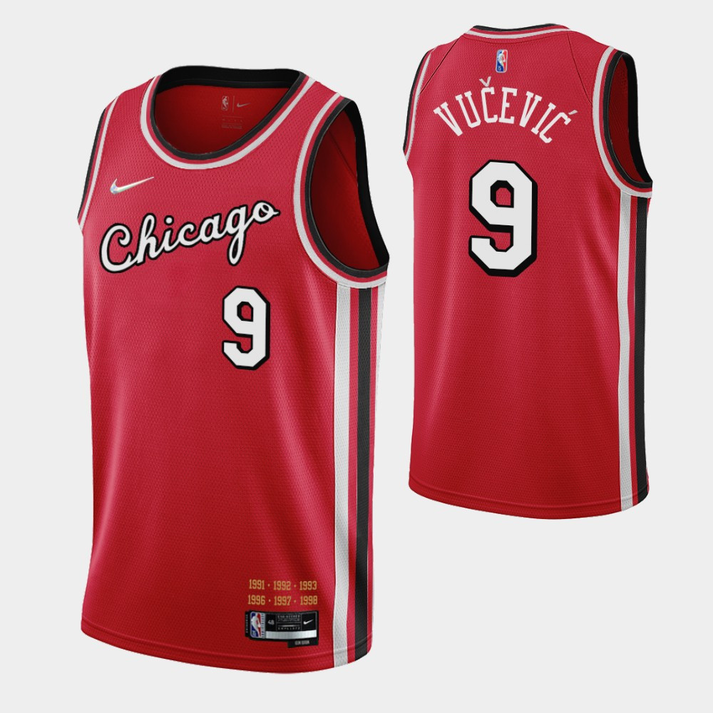 Chicago Bulls Nikola Vucevic 9 NBA 2021-22 City Brandedition Red Jersey Gift For Bulls Fans