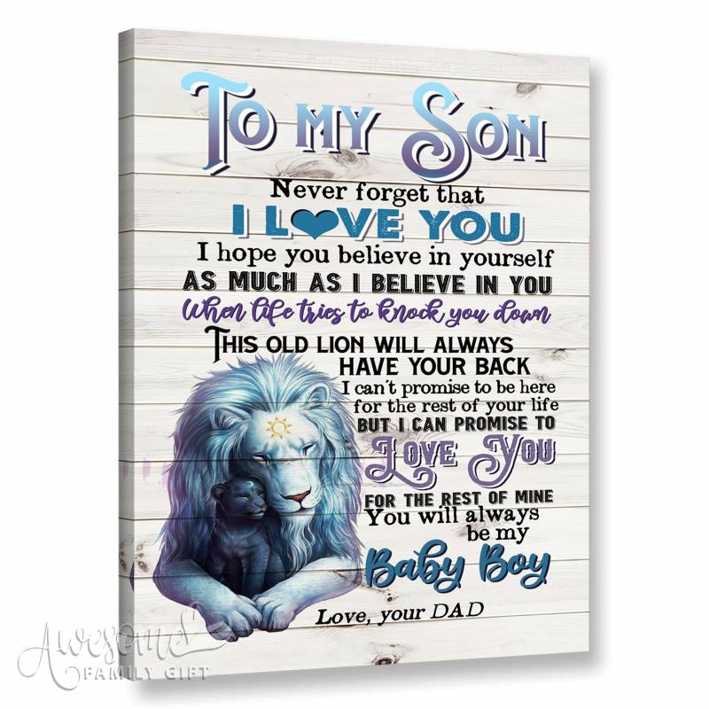 To My Son – Lion – This Old Lion Will Always – Canvas