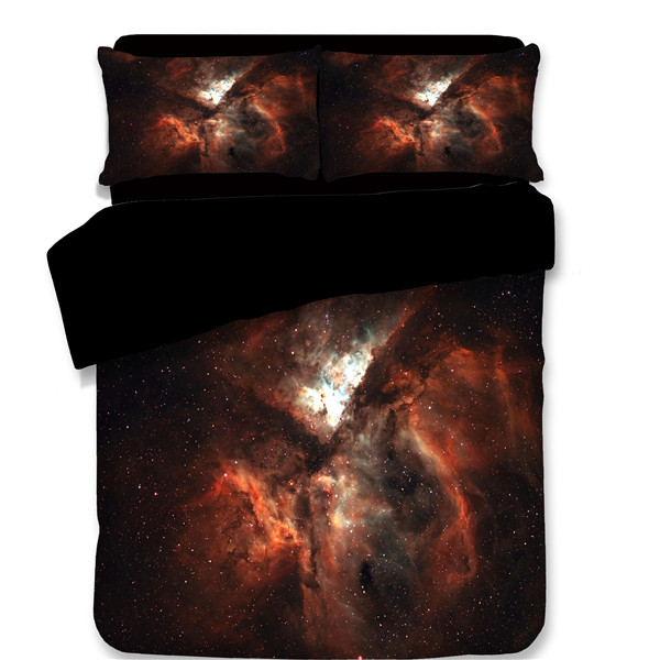 3D Nebula Outer Space Star Galaxy Bedding Set Duvet Cover Sets Plaid Pillowcase Bed Set Blue White Bedclothes