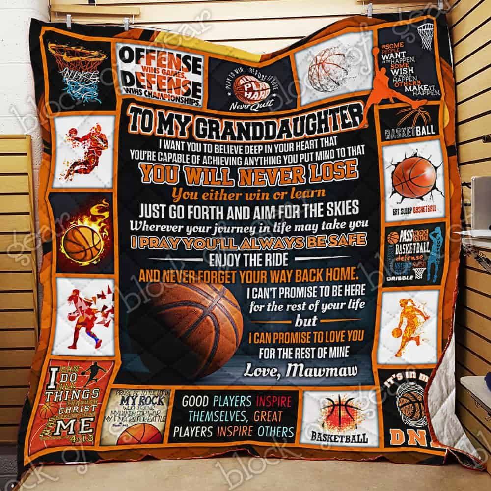 Basketball Granddaughter, Love, Mawmaw Quilt CT