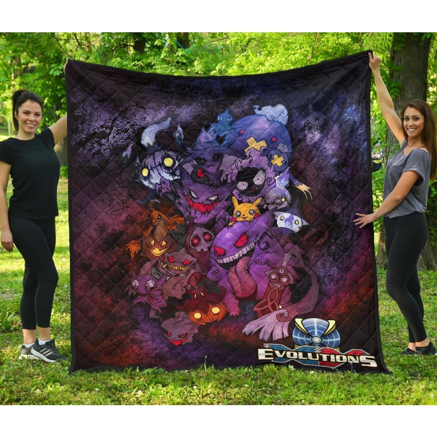 Pokemon Anime Premium Quilt | Scary Pokemon Evolution Halloween Cosplay Quilt Blanket Na082705