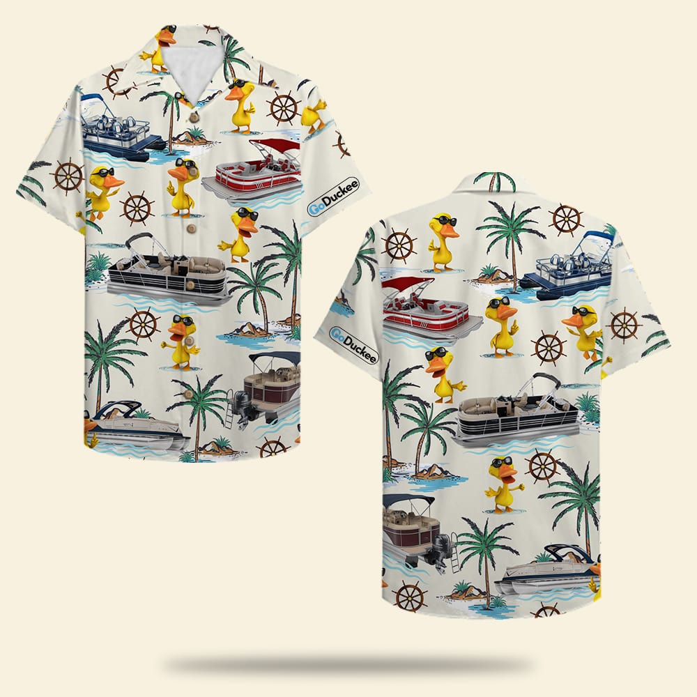 Pontoon Duck Hawaii Shirt Boat Pattern Ha38672