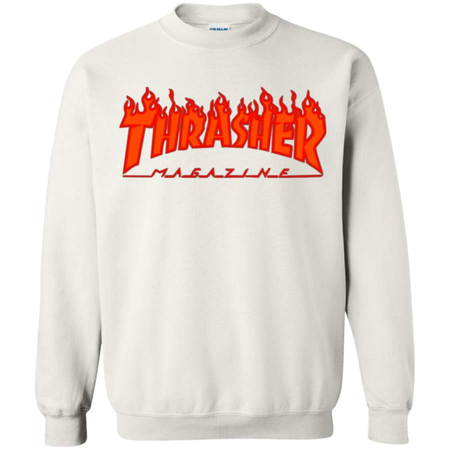 Thrasher Magazine Skateboarding Red Design Pullover Sweatshirt T-Shirt