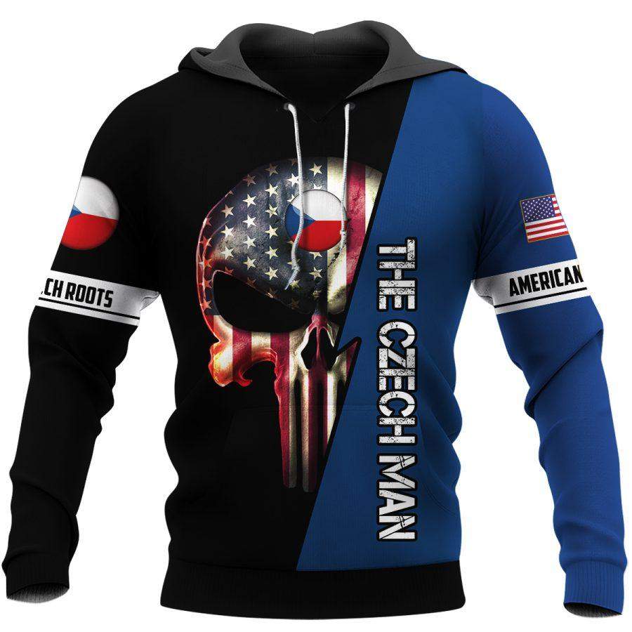 The Czech man Skull Unisex Size Hoodie