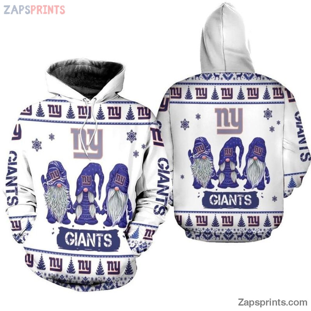 New York Giants Christmas Gnomes 3D Hoodie Gift For Fan Football Lovers