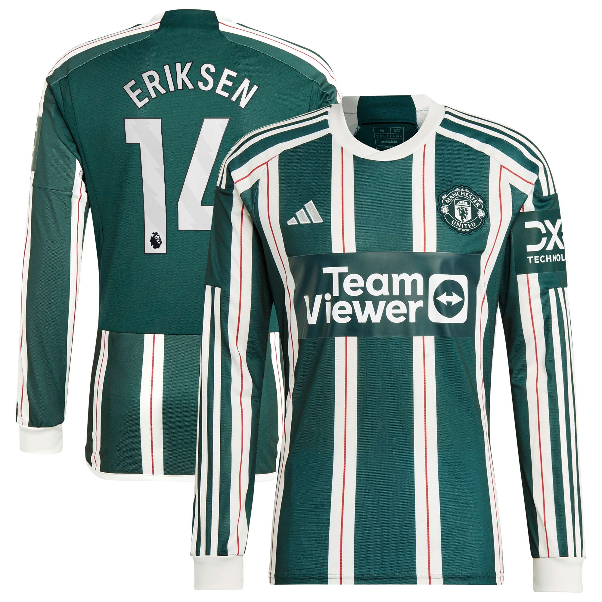 Christian Eriksen Manchester United 2023/24 Away Long Sleeve Replica Player Jersey – Green