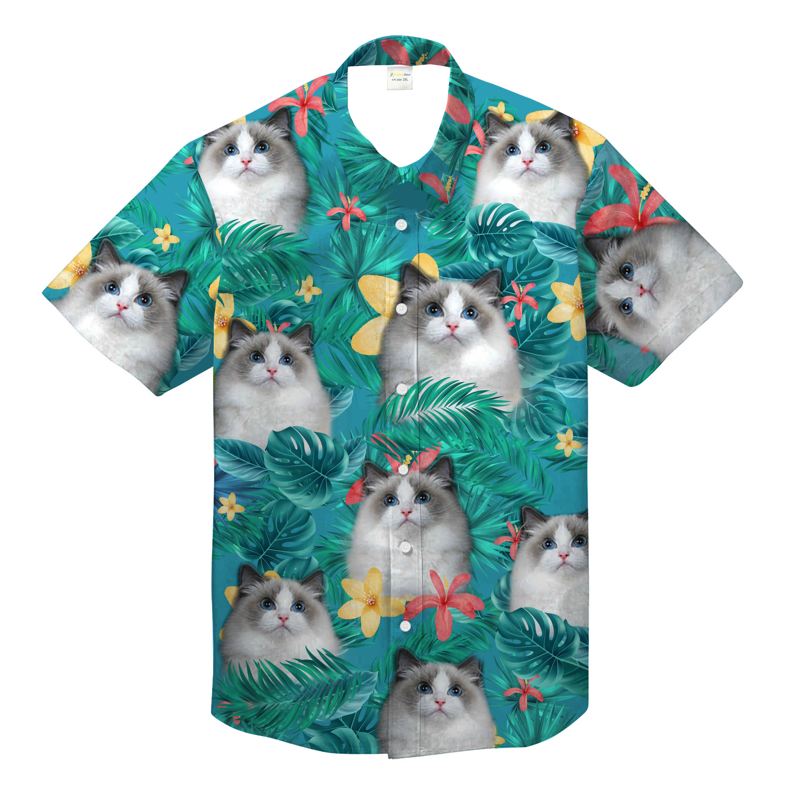 Personalized Cat Tropical Unisex Hawaiian Shirt Custom Cat, Kitten Photo – Tnn632