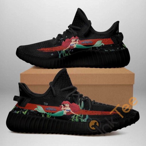 Ariel Black Edition Custom Shoes Personalized Name Yeezy Sneakers