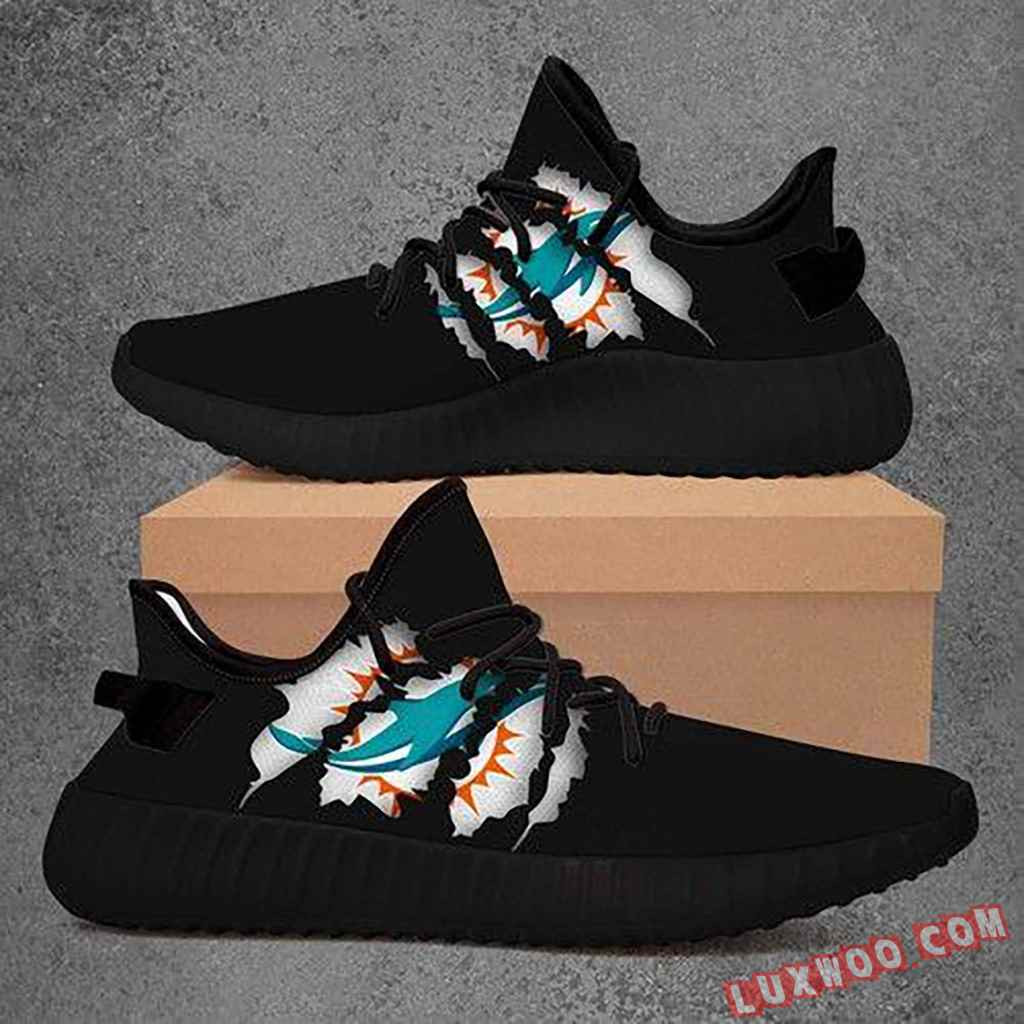 Yeezy Shoes Nfl Miami Dolphins Black Scratch Yeezy Boost Sneakers