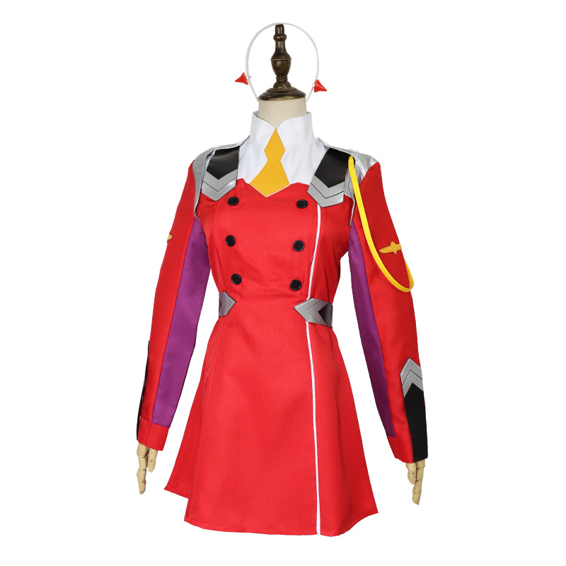 Animie 02 Zero Two Cosplay Costume TV DARLING in the FRANXX Lead Role Cosplay DFXX Women Costume Full Sets Dress Headwear Wig alx