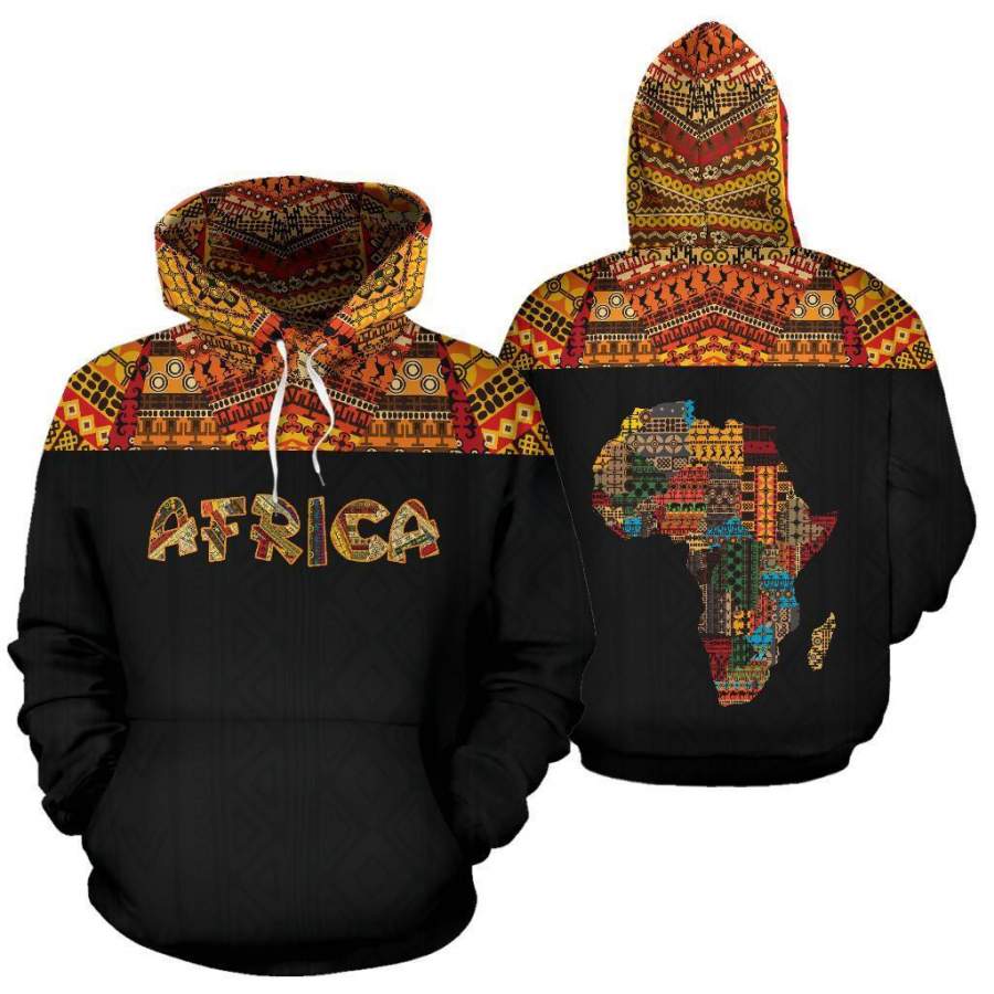 Africa Hoodie – African Pattern Horizontal Style