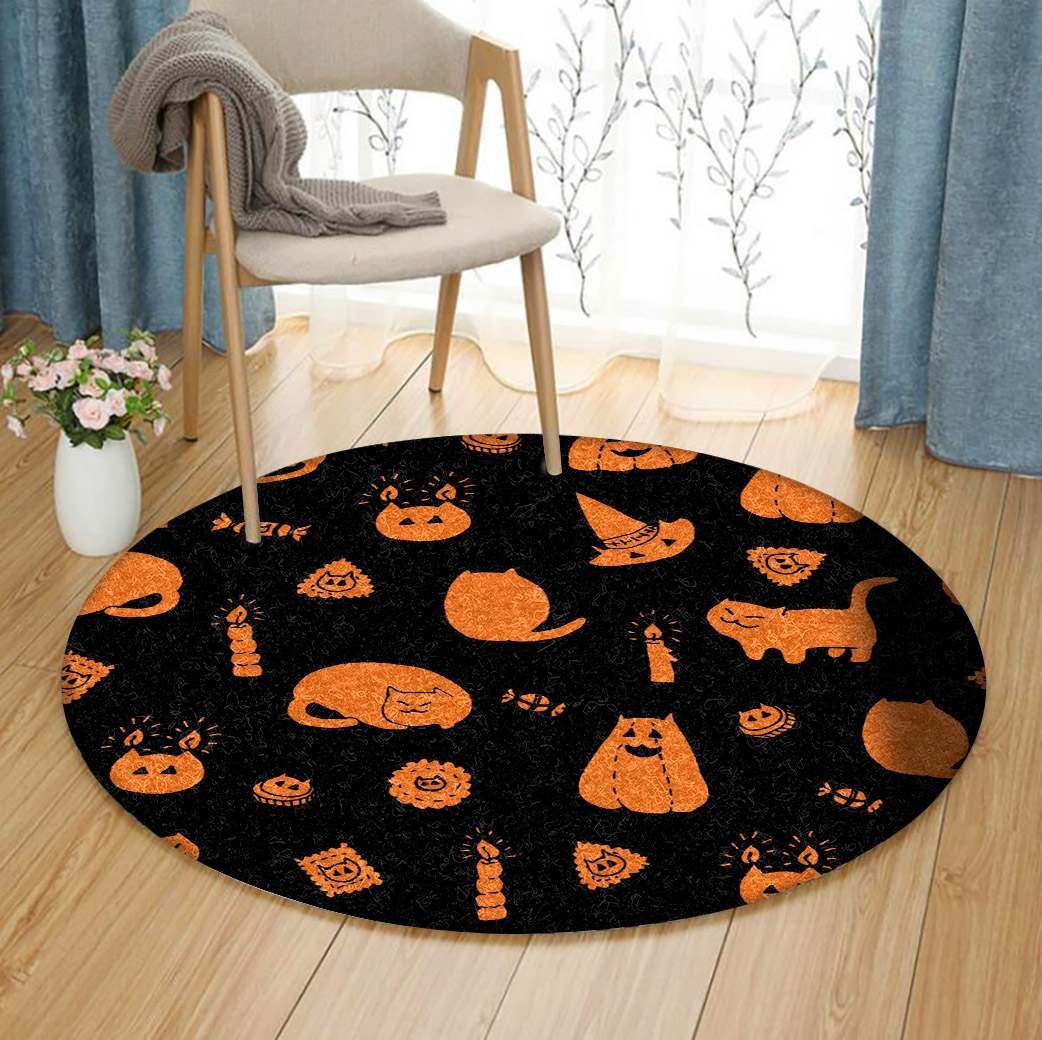 Cat Halloween HM240912TM Round Rug BEVR3107