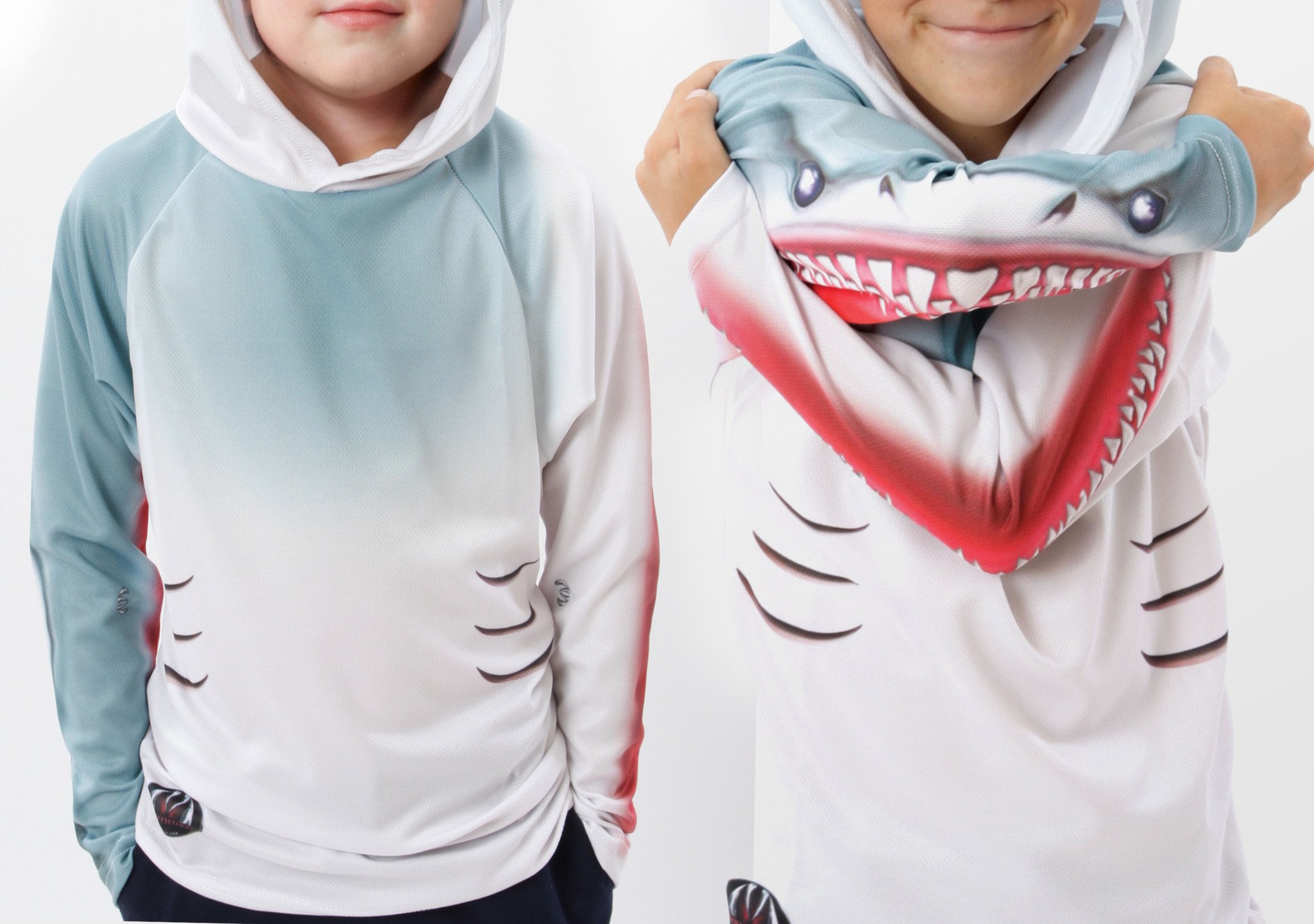 SHARK in White Kid Hoodie