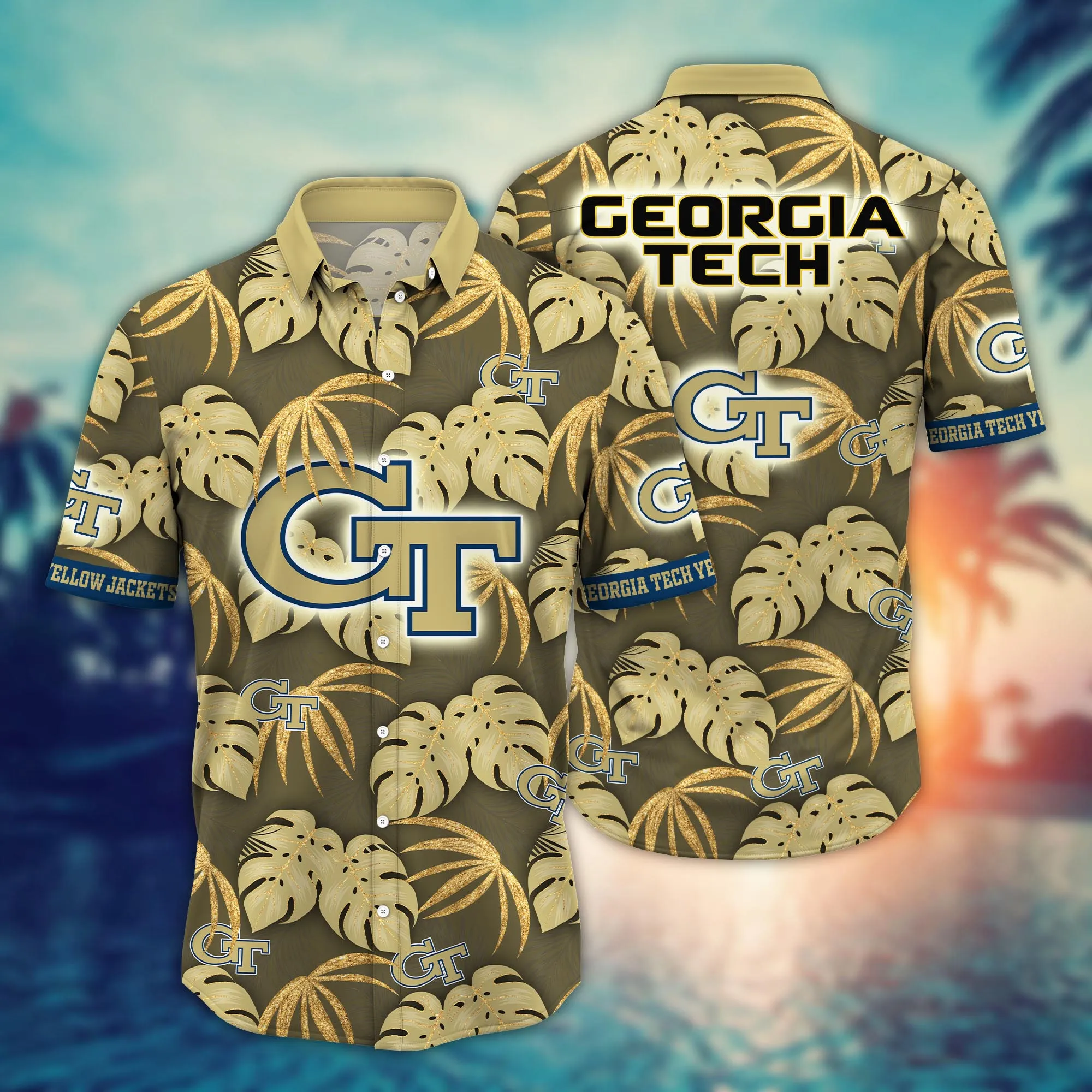 Georgia Tech Yellow Jackets NCCA Hawaiian Shirt Sunscreen Aloha Shirt