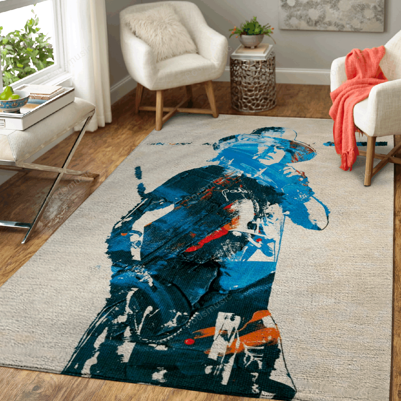 Axl Rose Watercolor – Music Art For Fans Area Rug Carpet