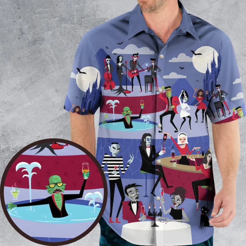 Monster Universal Dance Party Hawaiian Shirt