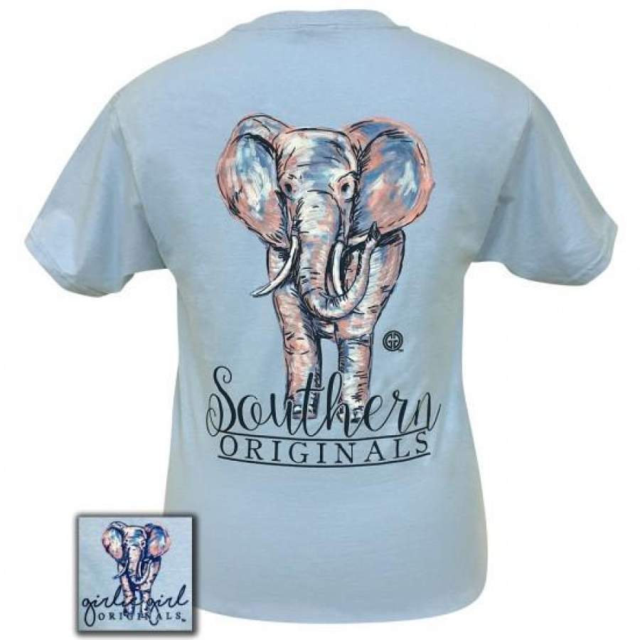 SALE Girlie Girl Originals Preppy Watercolor Elephant T-Shirt