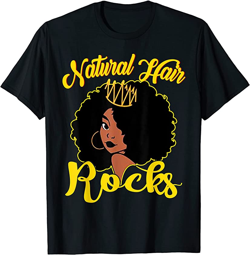 Natural Hair Rocks Afro-American Black Queen Juneteenth T-Shirt