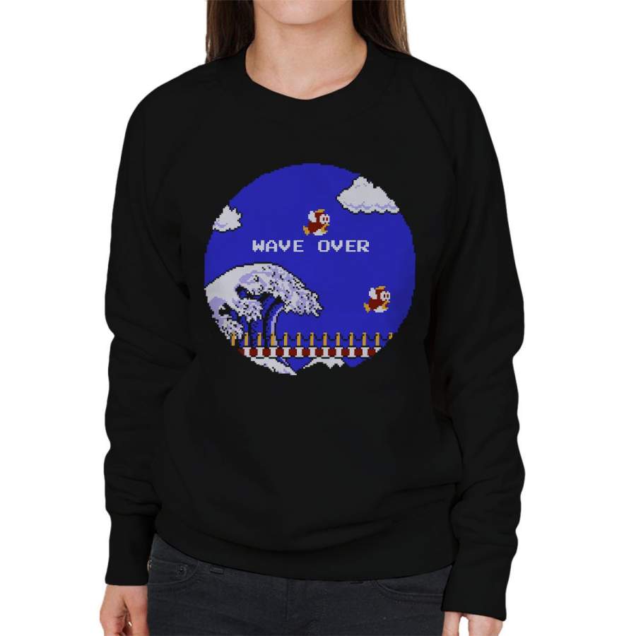 Wave Over Super Mario Kanagawa Women’s Sweatshirt