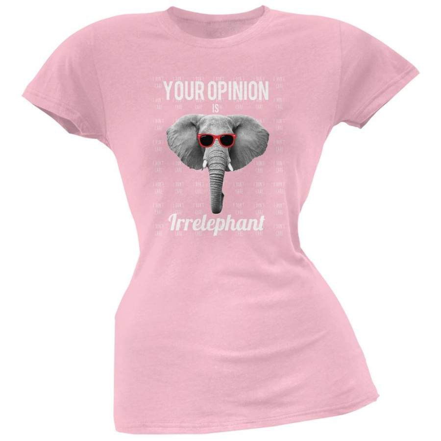 Paws – Elephant Your Opinion is Irrelephant Pink Soft Juniors T-Shirt