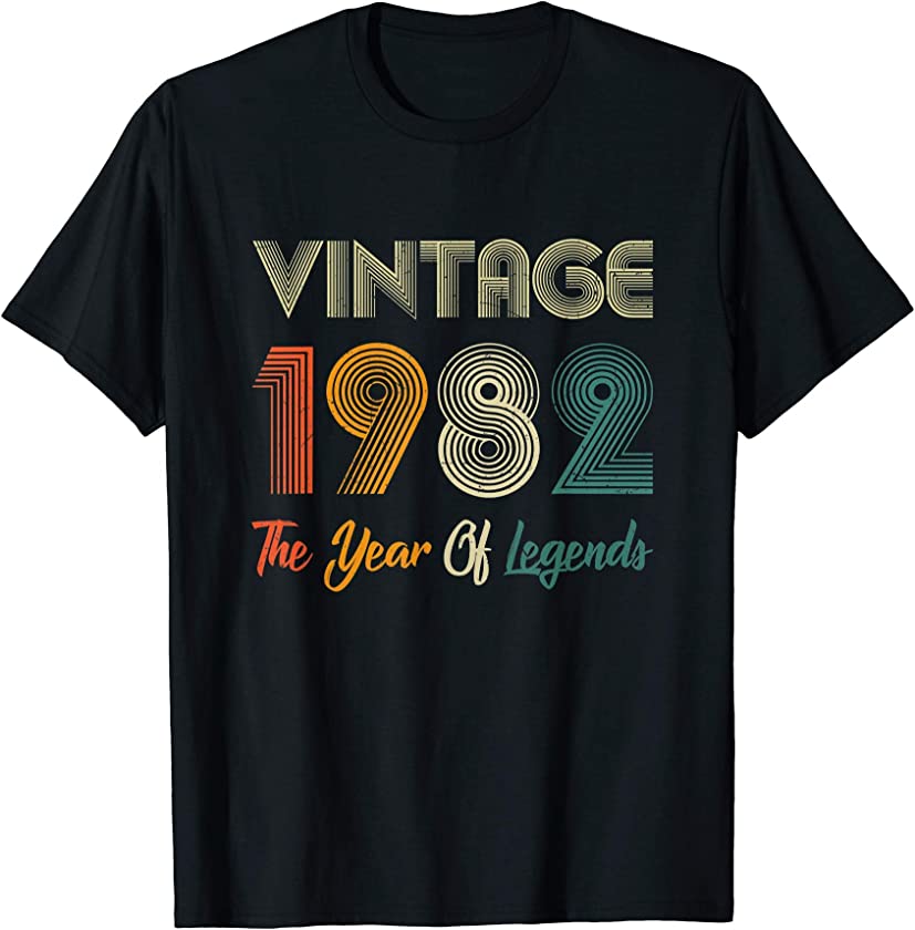 39th Birthday Gift – Vintage 1982 Retro Bday 39 Years Old T-Shirt