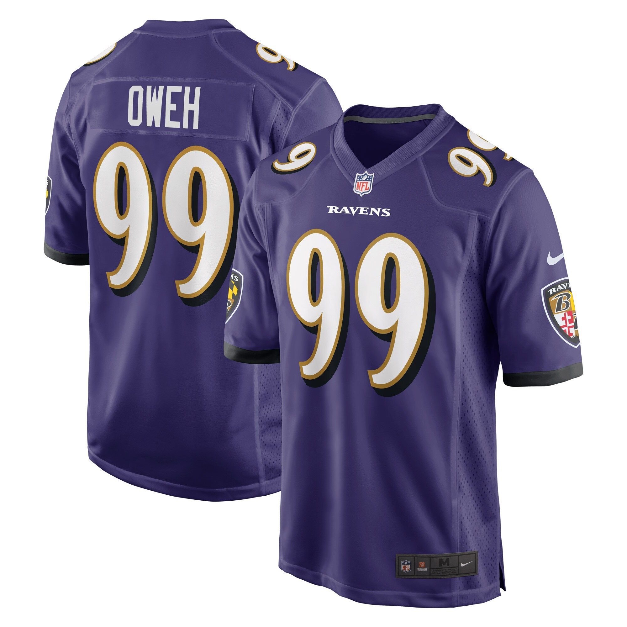 Baltimore Ravens Odafe Oweh Purple 2021 NFL Draft First Round Pick Game Mens Jersey Gift For Ravens Fans