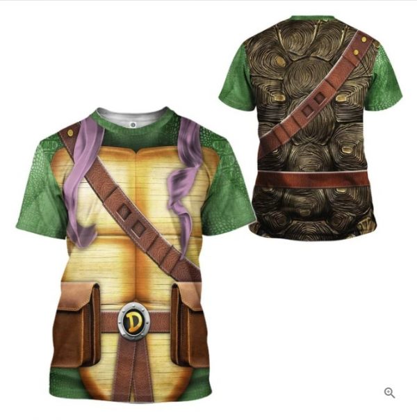 Gift For Ninja Turtle Fan Teenage Mutant Ninja Turtle Donatello Purple 3D Tshirt Hg