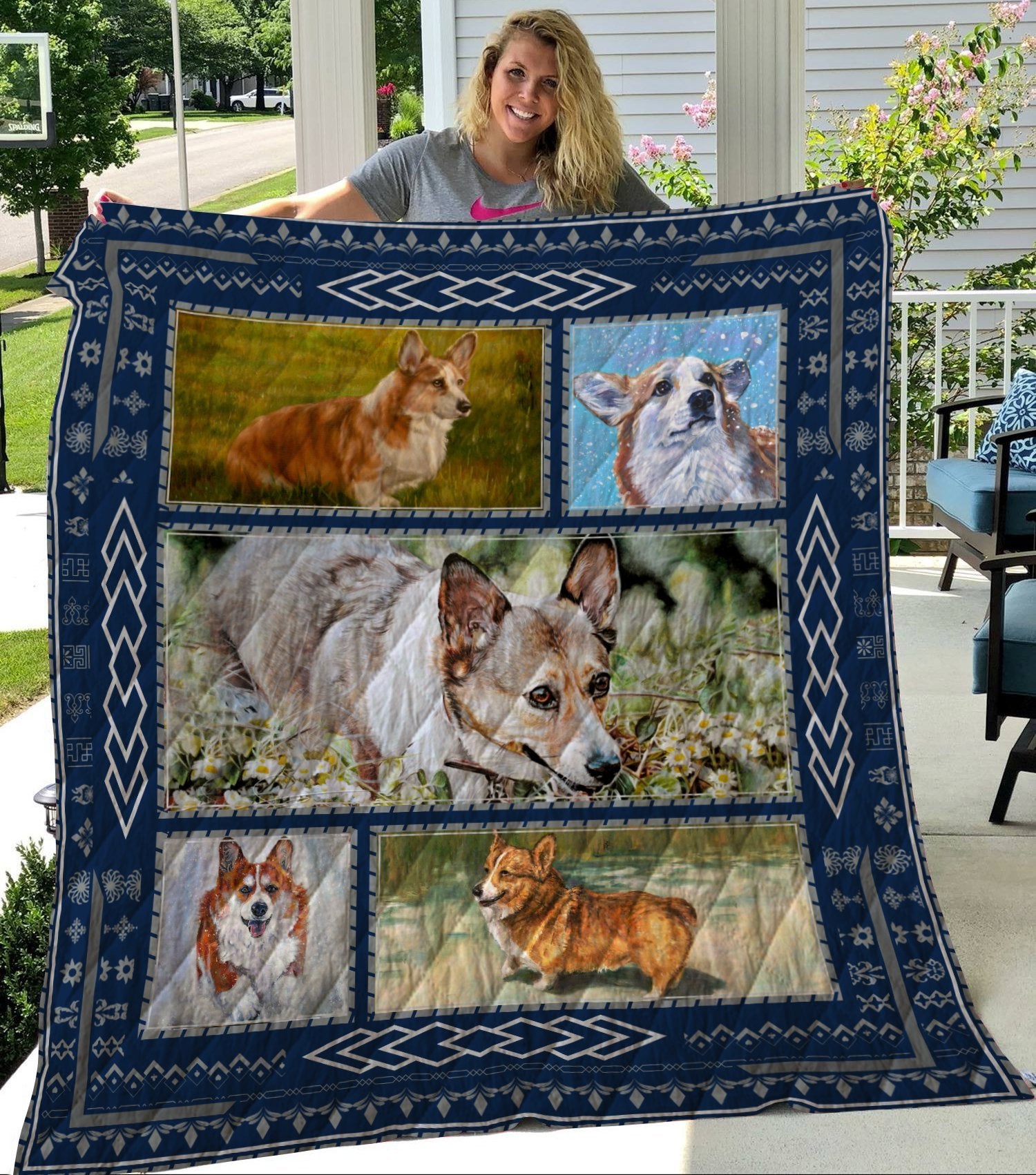 Corgi 3D Customized Quilt Blanket ESR1476