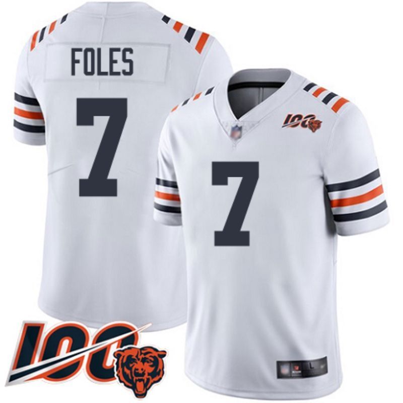 Chicago Bears Nick Foles #7 NFL 100 2020 White Jersey Jersey