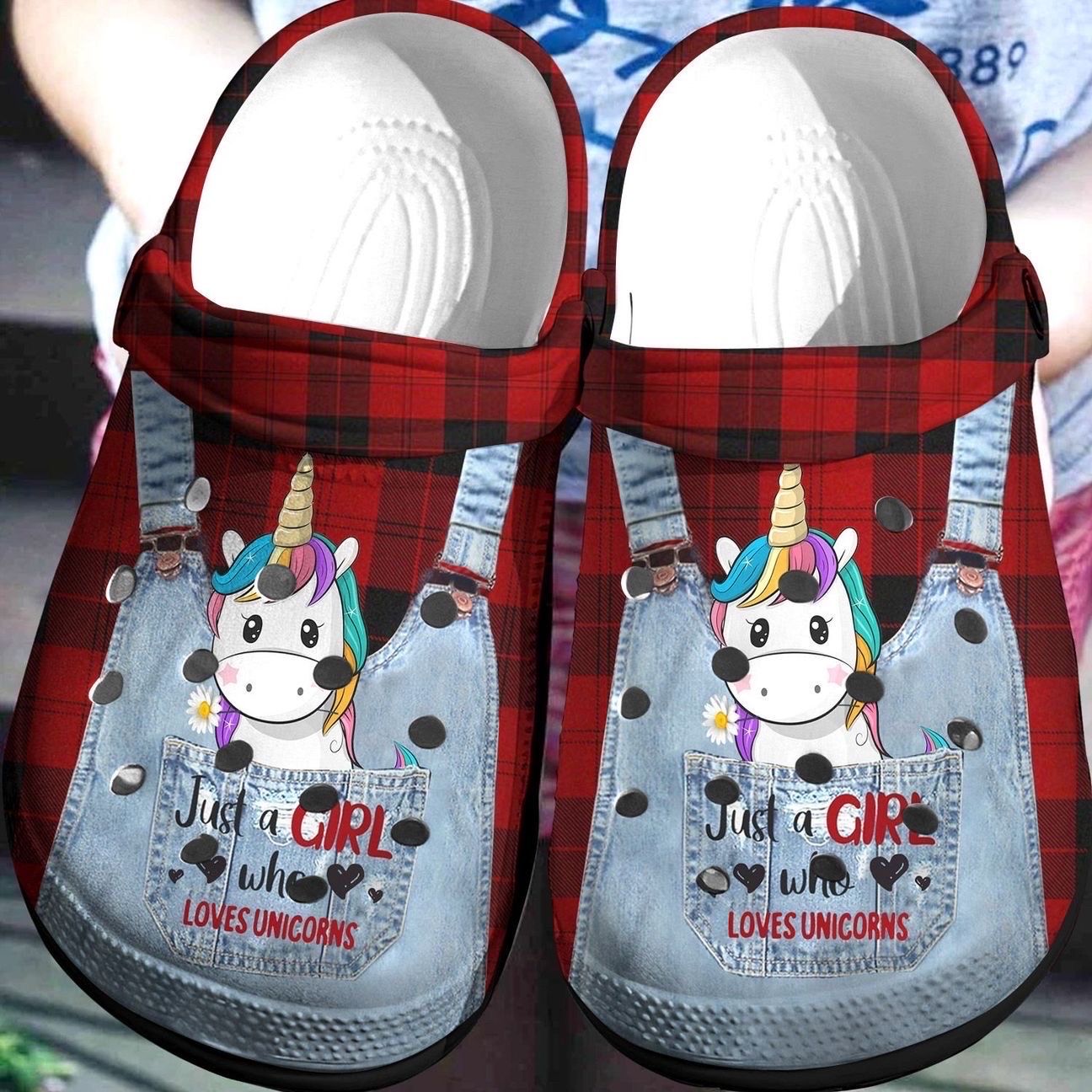 Unicorn Personalized Clog, Custom Name, Text, Color, Number Fashion Style For Women, Men, Kid, Print 3D Just A Girl Who Loves Unicorns