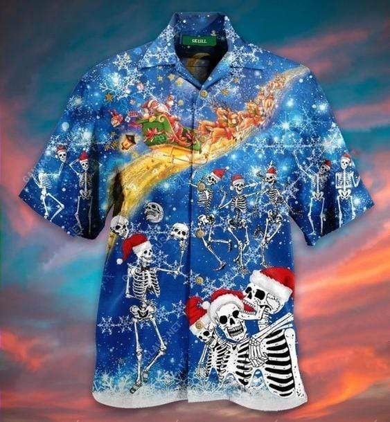 Check Out This Awesome Hawaii Aloha Shirts Dancing Skeletons On Christmas Ha106903