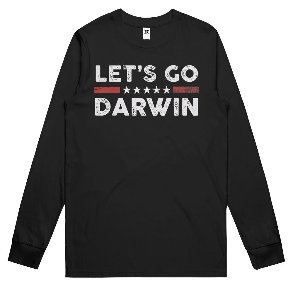 Lets Go Darwin Us Flag Vintage Long Sleeve T Shirts