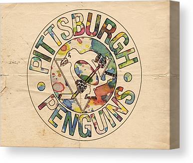 Pittsburgh Penguins Retro Poster Florian Rodarte Canvas Print