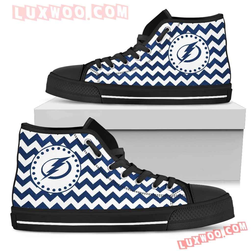 Chevron Broncos Tampa Bay Lightning High Top Shoes Sport Sneakers