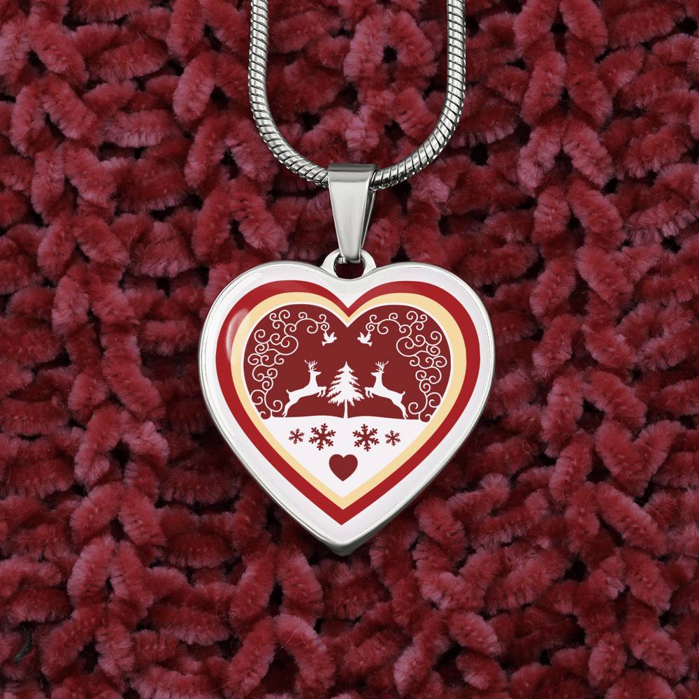 Two Deers In Love – Happy Christmas – Necklace