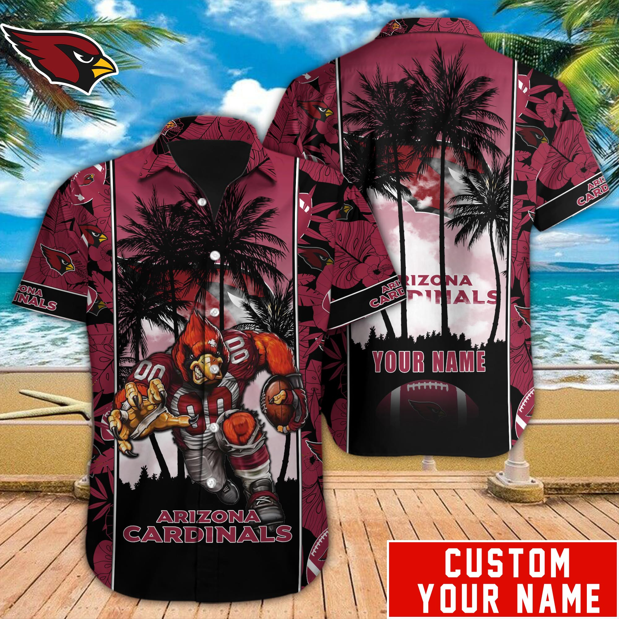 Arizona Cardinals Nfl-Hawaiian Shirt Custom M-40575