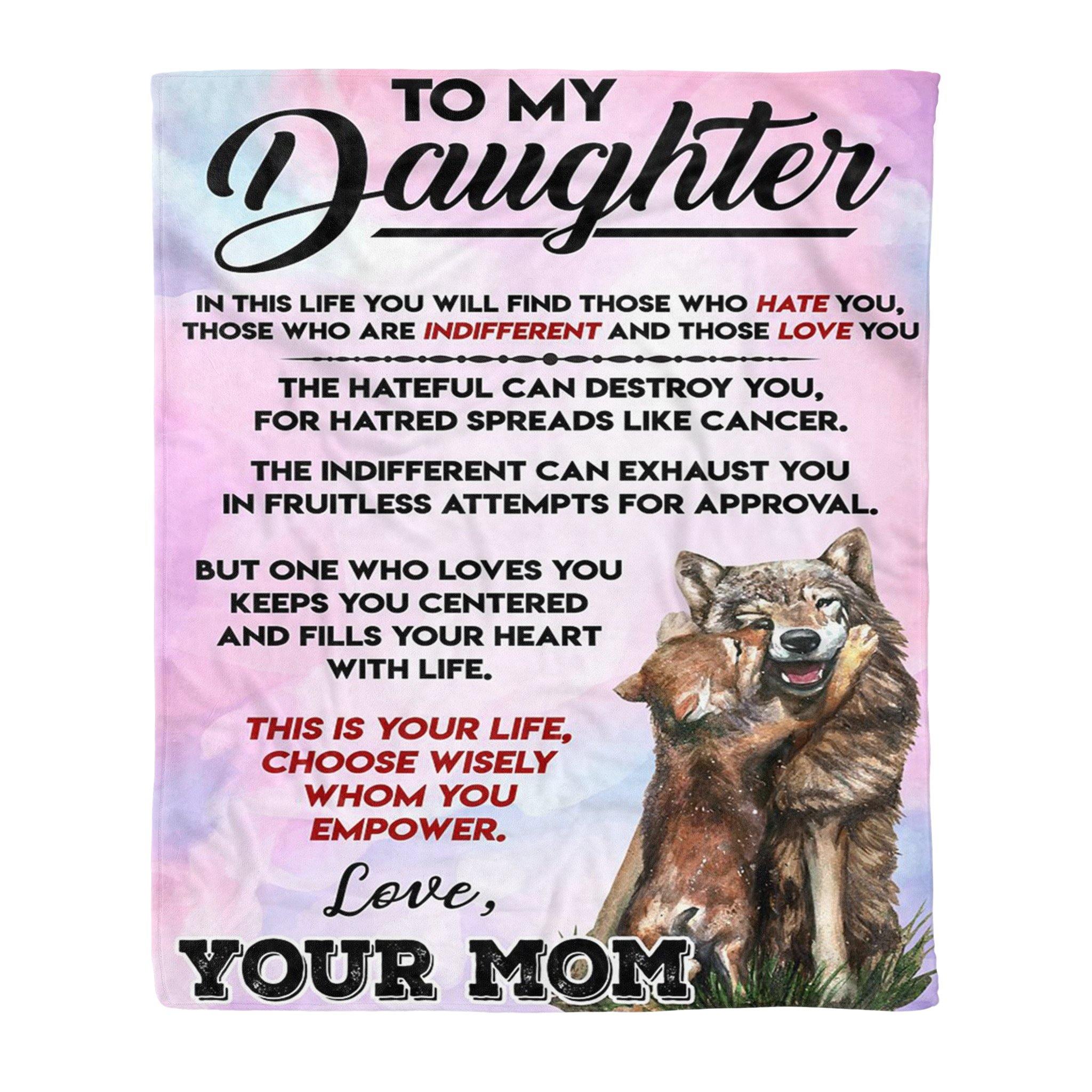 To My Daughter Thoughtful Wolf  – Gift For Daughter For Family Unique Gifts Ideas For Home Decor  – Fleece Blanket Sherpa Blanketx