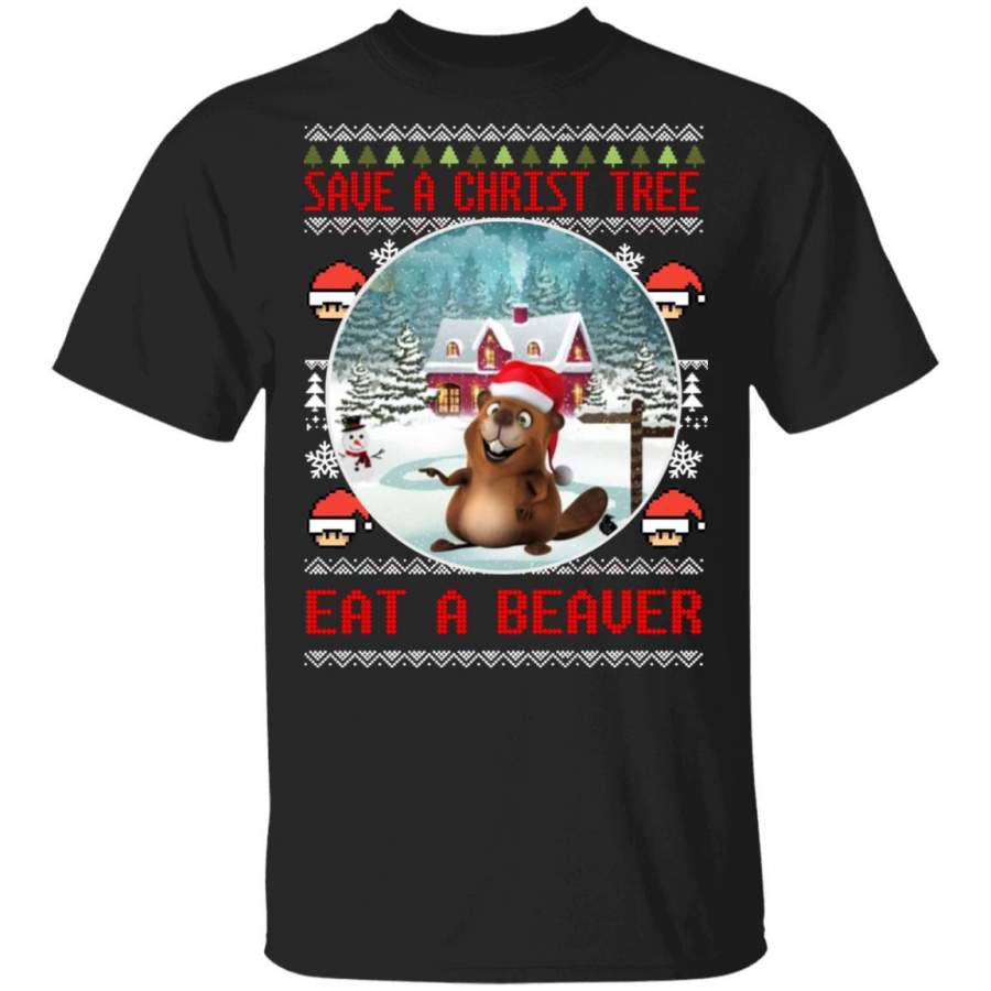 Save A Christ Tree Eat A Beaver Christmas Sweater