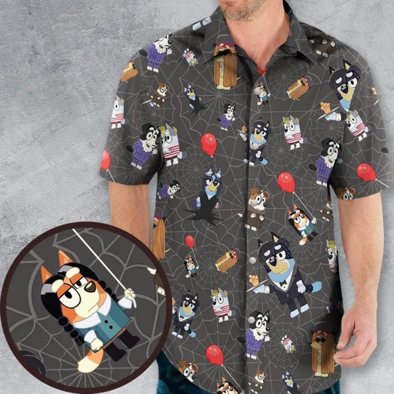 The Addams Bluey Family Hawaiian Shirt