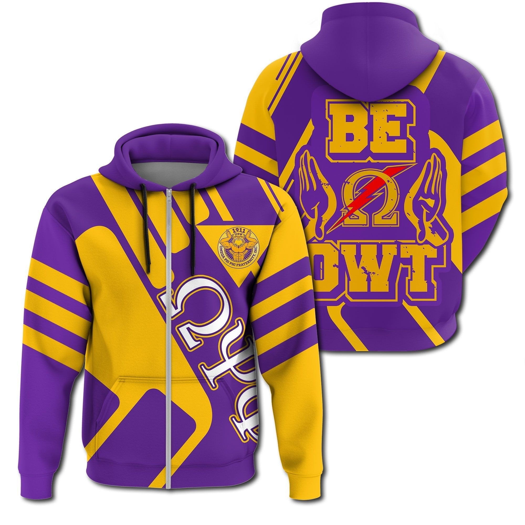 Fraternity Hoodie – Omega Psi Phi Be Owt Zip Hoodie